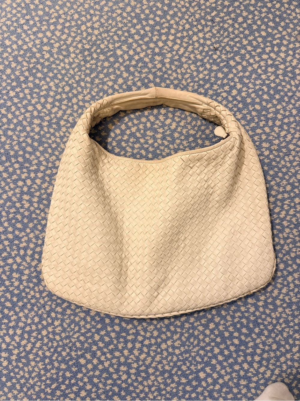 Bottega Veneta Cream Woven Hobo Bag